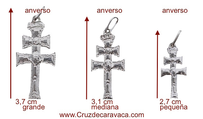 SILVER CARAVACA CROSS WITH DIFFERENT DESIGN ON EVERY SIDE 