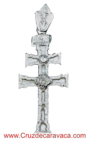 SILVER CROSS CARAVACA BIG TWO-SIDED WITH RELIEF 