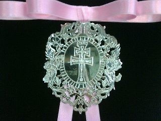 SILVER CROSS OF CARAVACA INFANT MEDALLION 