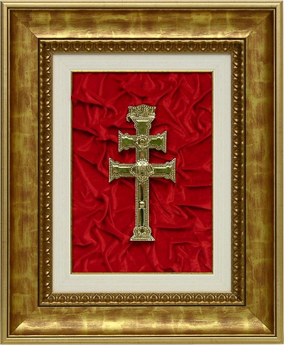 TABLE CARAVACA CROSS OLD GOLD LEAF FRAME 