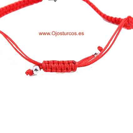 TURKISH EYE BRACELET WITHIN THE HAND OF FATIMA WITH RED CORD 