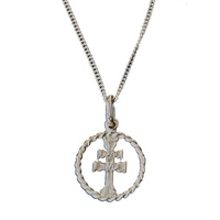 ARAVACA CROSS SILVER AND SILVER CHAIN