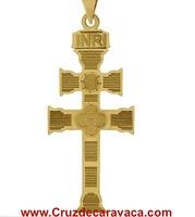 BIG GOLDEN CROSS CARAVACA 18 KLTs LASER ENGRAVED  ON BOTH SIDES