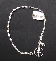 BRACELET MADE IN SILVERPF  CROSS OF CARAVACA  OVAL TRIM 