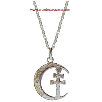 CARAVACA CROSS CRESCENT SILVER AND SILVER CHAIN