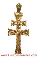 CARAVACA CROSS RELIEF WITH GOLDEN HAND CARVED