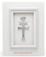 CARAVACA CROSS WHITE FRAME AND SILVER