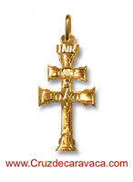 CARAVACA GOLD CROSS PENDANT 3248, TWO FACES