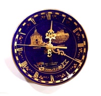 CLOCK ON BLUE PLATE OF CARAVACA IN   COLBALTO 15 CM