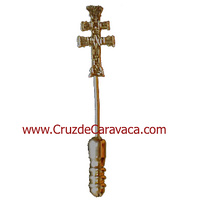 CROSS CARAVACA PIN GOLD 