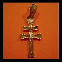 CROSS OF CARAVACA MADE IN GOLD ON SILVER OP-2