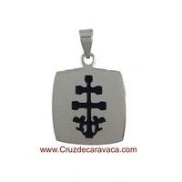 CROSS OF CARAVACA MEDAL OF STAINLESS STEEL AND ENAMEL