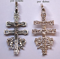 CROSS OF CARAVACA SILVER AND ANGELES AND ENTRY "CARAVACA"