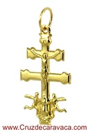 CROSS OF CARAVACA WITH ANGELES MADE IN GOLD 18 KARAT