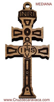 CROSS OF CARAVACA WOOD CARVED MEDIUM WITH IMAN