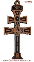 CROSS OF CARAVACA WOOD CARVED STANDAR