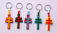 CRUZ KEYRING RUBBER CARAVACA -ASSORTED COLORS 5 COLORS-