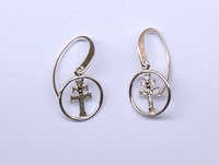 EARRINGS  CROSS OF  CARAVACA MADE IN SILVER