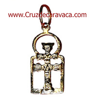 GOLDEN CROSS CARAVACA FRAMED IN GOLD MOUNT