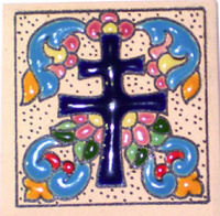 IMAN CROSS OF CARAVACA IN CERAMICA 