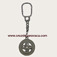 KEYCHAIN ​​SILVER CROSS WINDOW APPEARANCE CARAVACA