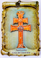PARCHMENT CROSS OF CARAVACA TO RELIEF WITH MAGNET