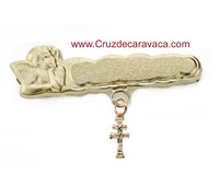 PIN CROSS OF CARAVACA GOLD BABY