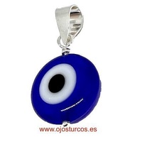 PROTECTIVE TURKISH EYE TO HANG IN CRYSTAL AND STERLING SILVER