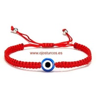 RED CORD BRACELET BRAID IN CHAIN WITH PROTECTIVE TURKISH EYE