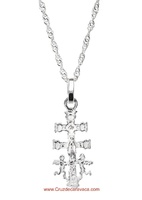 SET IN SILVER CHAIN AND CROSS CARAVACA