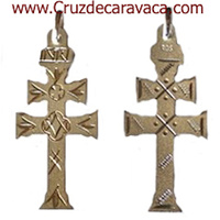 SILVER CARAVACA CROSS CARVED BY HAND TO THE BIG TWO-FACE MEDIUM