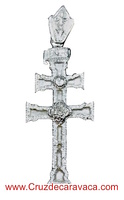 SILVER CROSS CARAVACA BIG TWO-SIDED WITH RELIEF