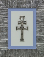 TABLE CARAVACA CROSS SILVER BATHROOM ON GLASS AND SILVER UNDER STRESS