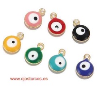 TURKISH PROTECTIVE EYE TO HANG IN ENAMEL ON GOLDEN METAL