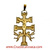 CRUZ DE CARAVACA A RELIEVE DE ORO AMARILLO Y BLANCO CON ANGELES Y CRISTO GRANDE