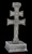 CRUZ DE CARAVACA EN METAL CON PEANA DE MADERA Y TALLADO A HUECO RELIEVE