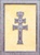 CUADRO CRUZ DE CARAVACA DE METAL PLATEADO GRABADA CON HUECO RELIEVE Y REPUJADO FLORAL CON FONDO EN PIEL BEIGE