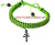 PULSERA CRUZ DE CARAVACA CON CRISTALES STRASS AJUSTABLE VERDE FLUOR