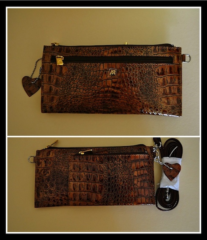 CARTERA MUJER EN PIEL, 3 BOLSILLOS Y BANDOLERA PARA COLGAR MOD 0307 MARRÓN 