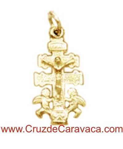 CRUZ CARAVACA CON CRISTO ANGELES A DOS CARAS 