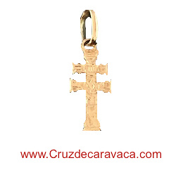 CRUZ DE CARAVACA DE ORO 18 KILATES PEQUEÑA PARA COLGAR 