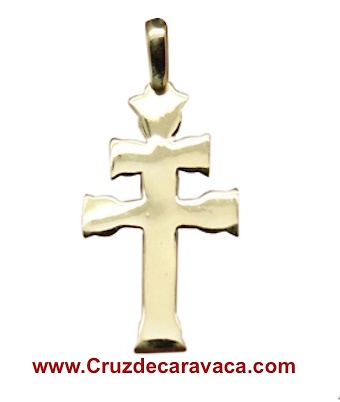 CRUZ DE CARAVACA DE ORO 18 KLTS DISEÑO MINIMALISTA 