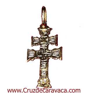 CRUZ DE CARAVACA DE ORO PARA COLGAR 