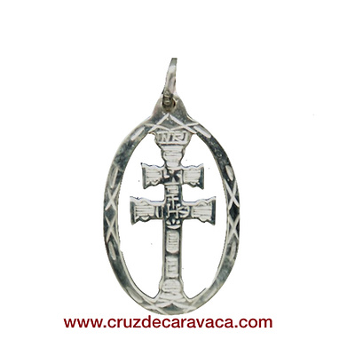 MEDALLA CRUZ DE CARAVACA DE PLATA DE LEY 