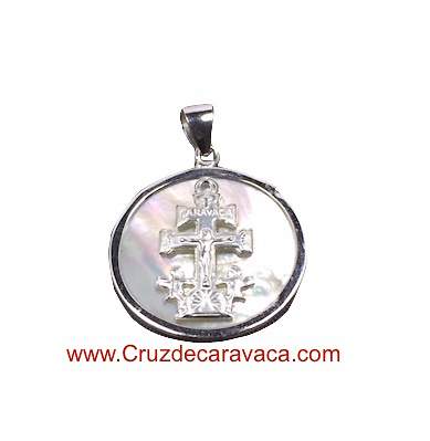 MEDALLA CRUZ DE CARAVACA NACAR Y PLATA DE LEY 