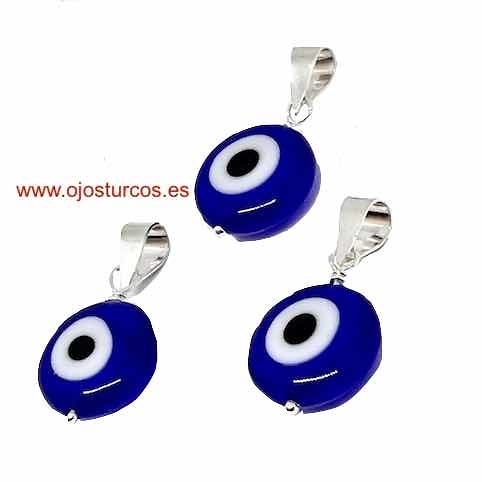 OJO TURCO PROTECTOR PARA COLGAR DE CRISTAL Y PLATA DE LEY 