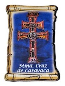 PERGAMINO CRUZ DE CARAVACA A RELIEVE CON IMAN PEQUEÑO 