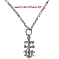 CONJUNTO EN PLATA DE CORDÓN Y CRUZ DE CARAVACA  