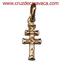 CRUZ DE CARAVACA DE ORO A RELIEVE 