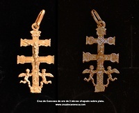 CRUZ DE CARAVACA ORO CHAPADO SOBRE PLATA